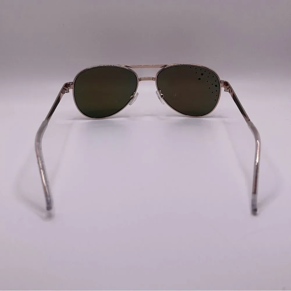 Mirrored Gold Aviators with Rhinestone
